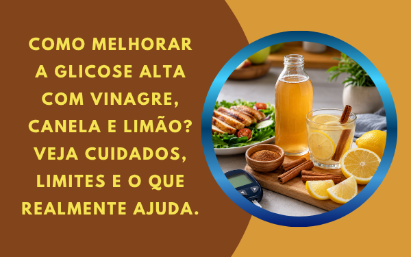 Como Melhorar a Glicose Alta com Vinagre, Canela e Limão