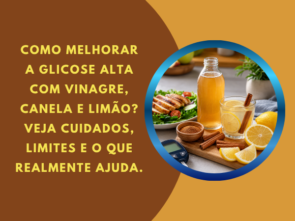 Como Melhorar a Glicose Alta com Vinagre, Canela e Limão